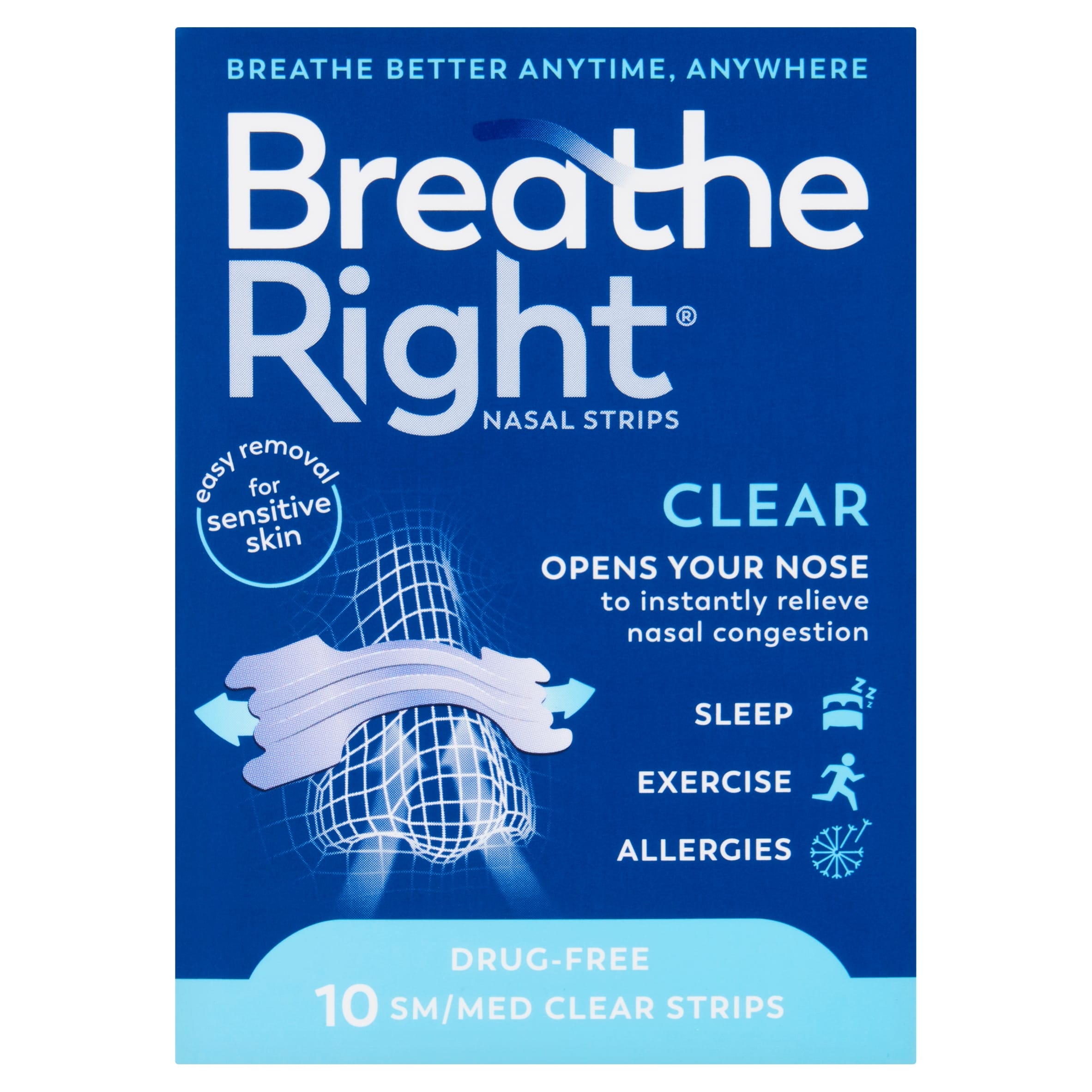 Breathe Right Clear Nasal Strips 10s