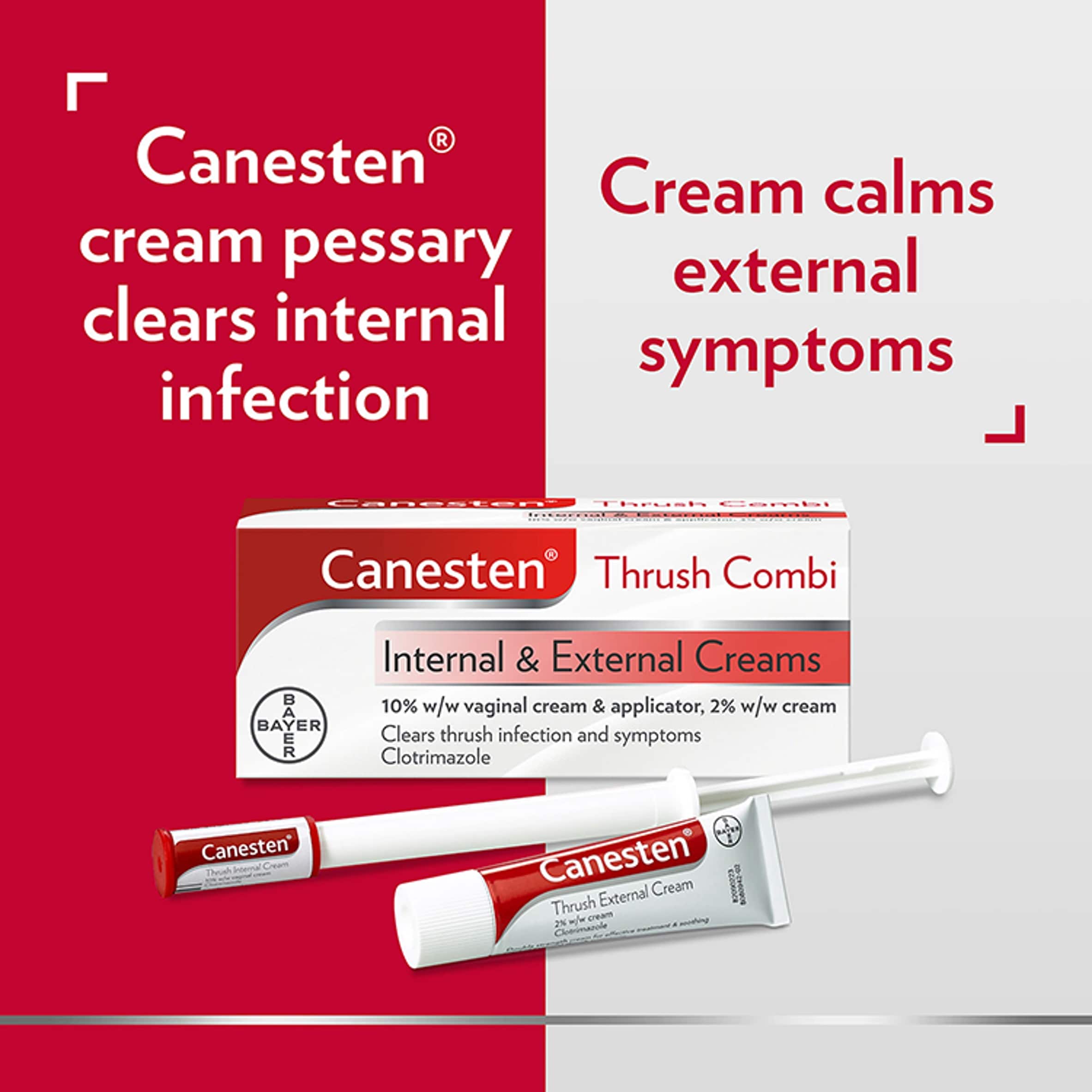 Canesten Thrush Combi Cream for Internal & External Use Combination thumbnail 3