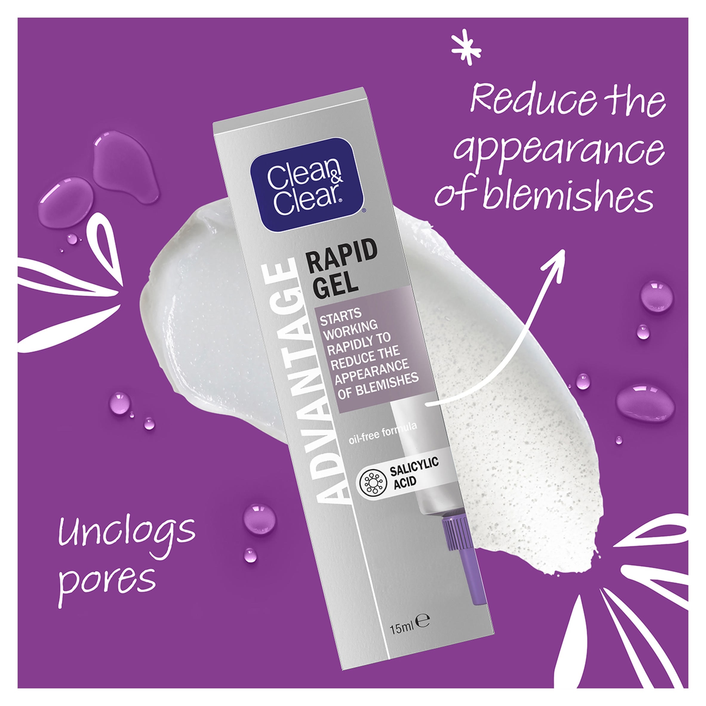 Clean & Clear Advantage Rapid Gel Blemish Reduction Skincare 15ml thumbnail 4