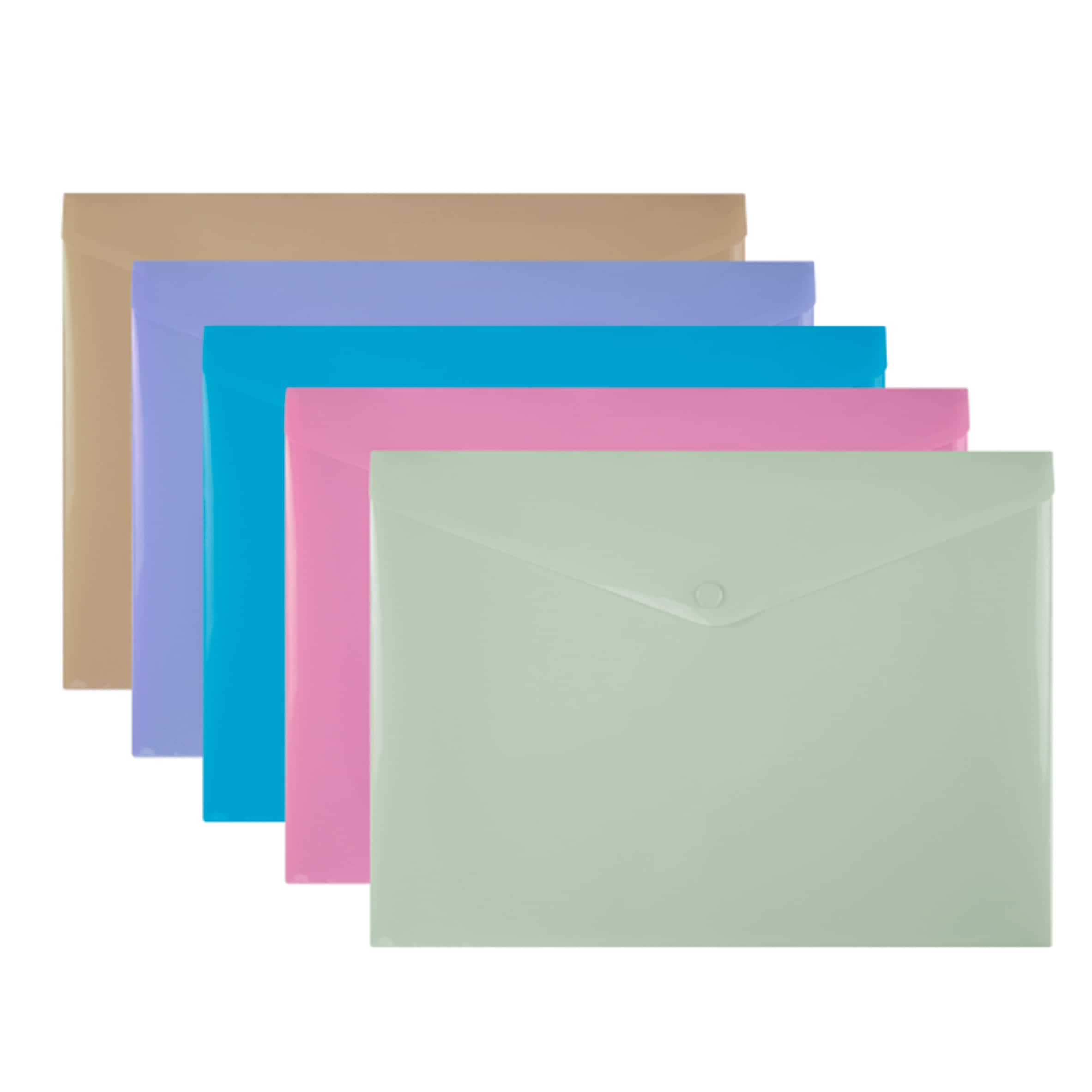 Tesco Popper Document Wallet 5 Pack
