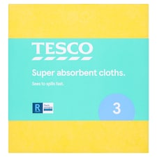 Tesco Super Absorbent Cloths 3 Pack