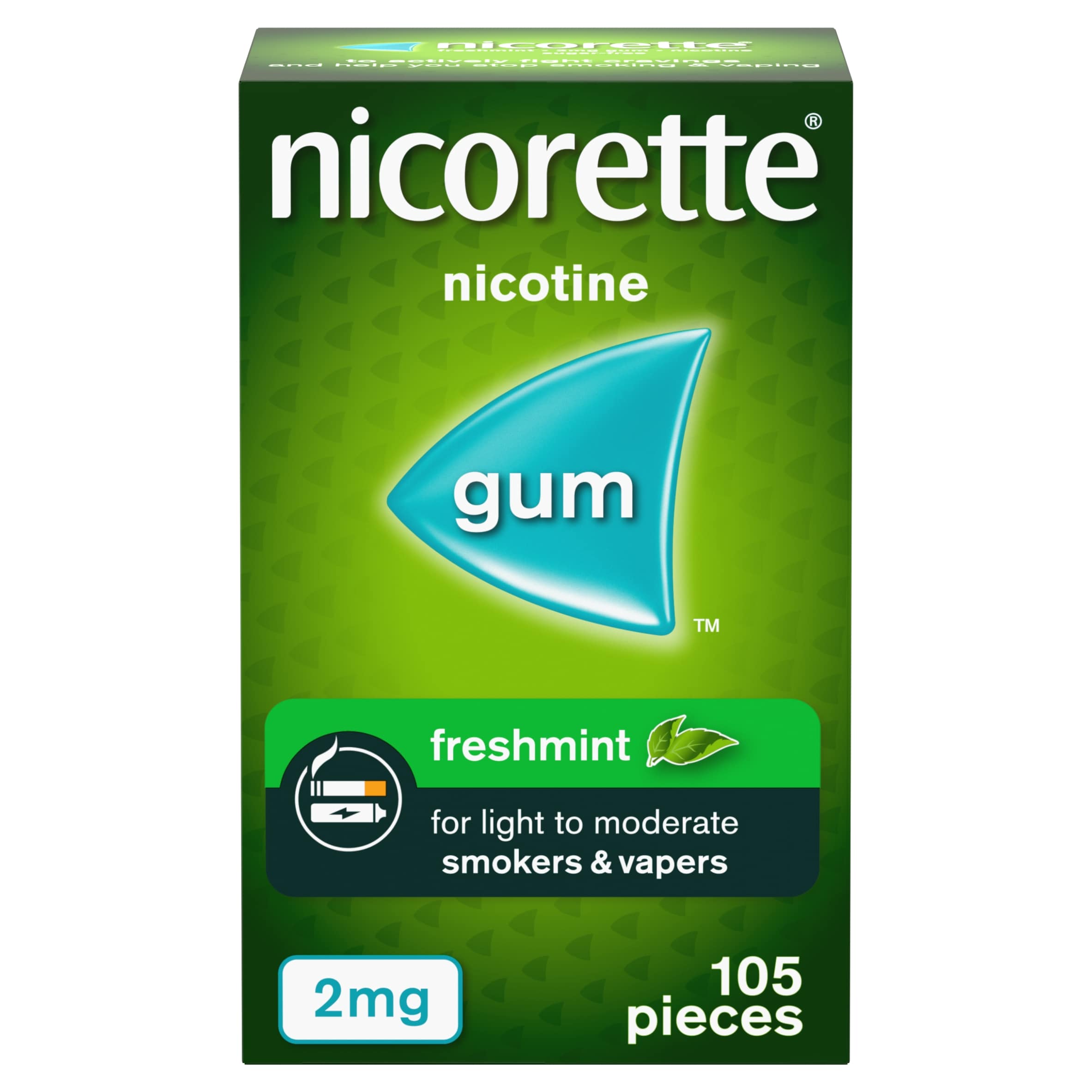 Nicorette Freshmint Gum 2mg Per Gum, 105 Pieces (Stop Smoking Aid)