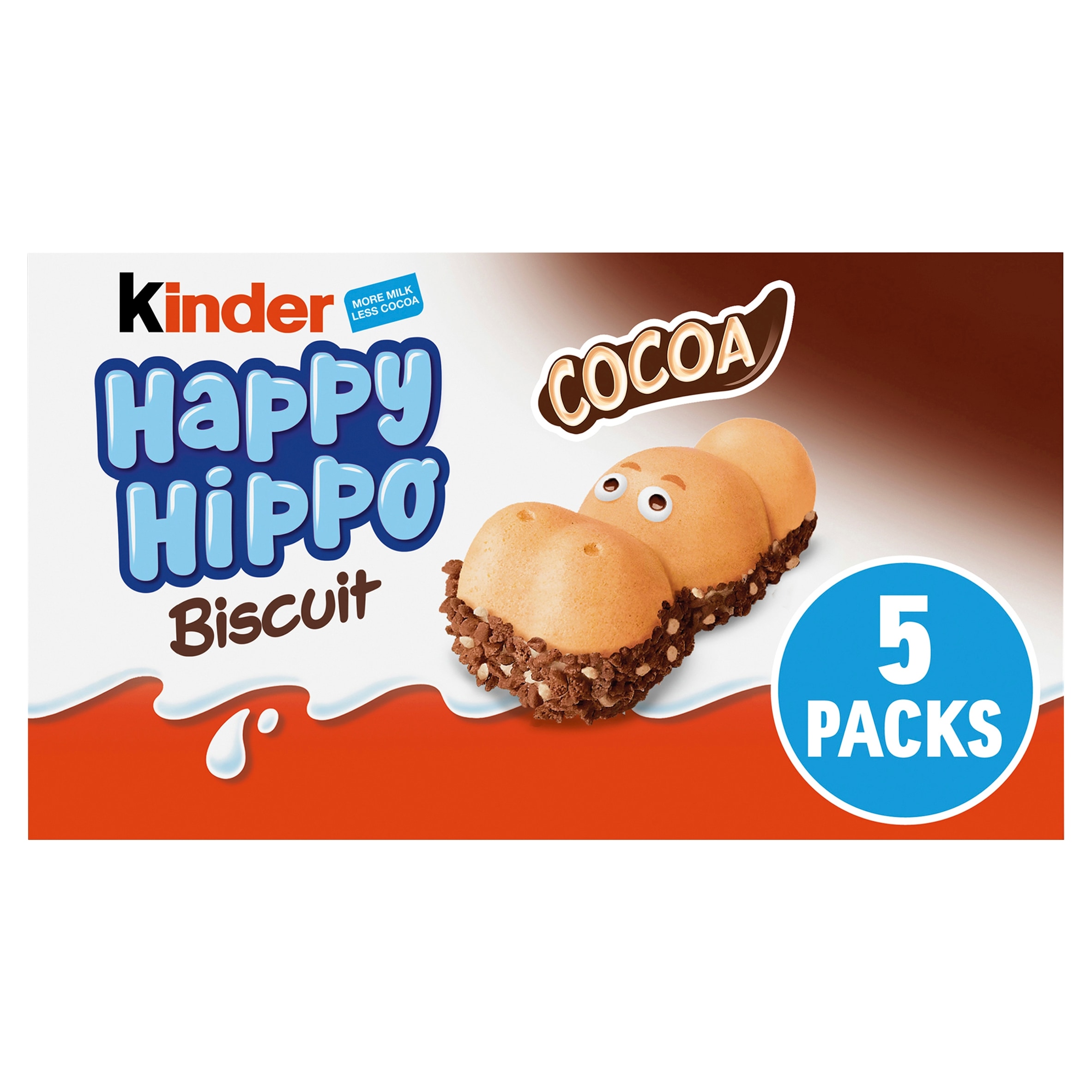 Kinder 5 Happy Hippo Milk & Cocoa Cream Biscuits