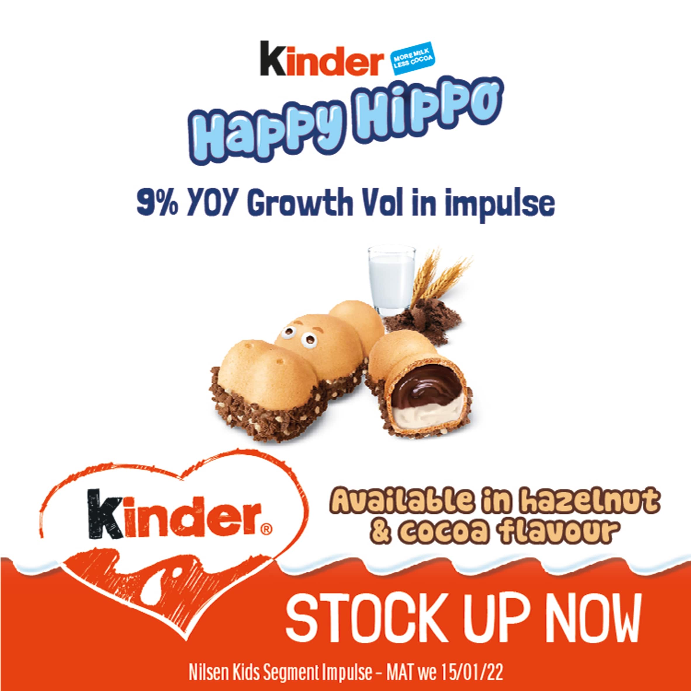 Kinder Happy Hippo Cocoa Cream 5 Pack thumbnail 3