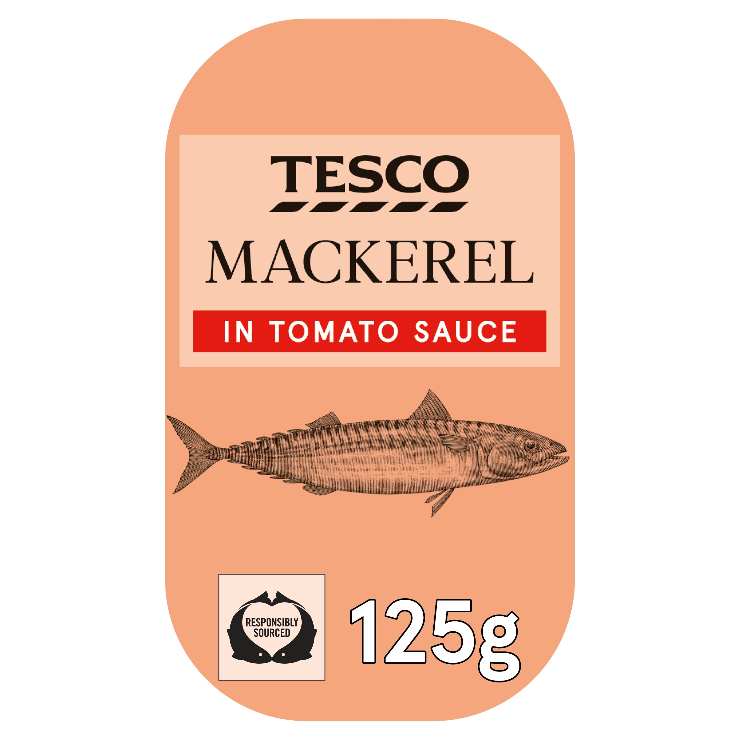 Tesco Skinless Boneless Scottish Mackerel In Tomato Sauce 125G