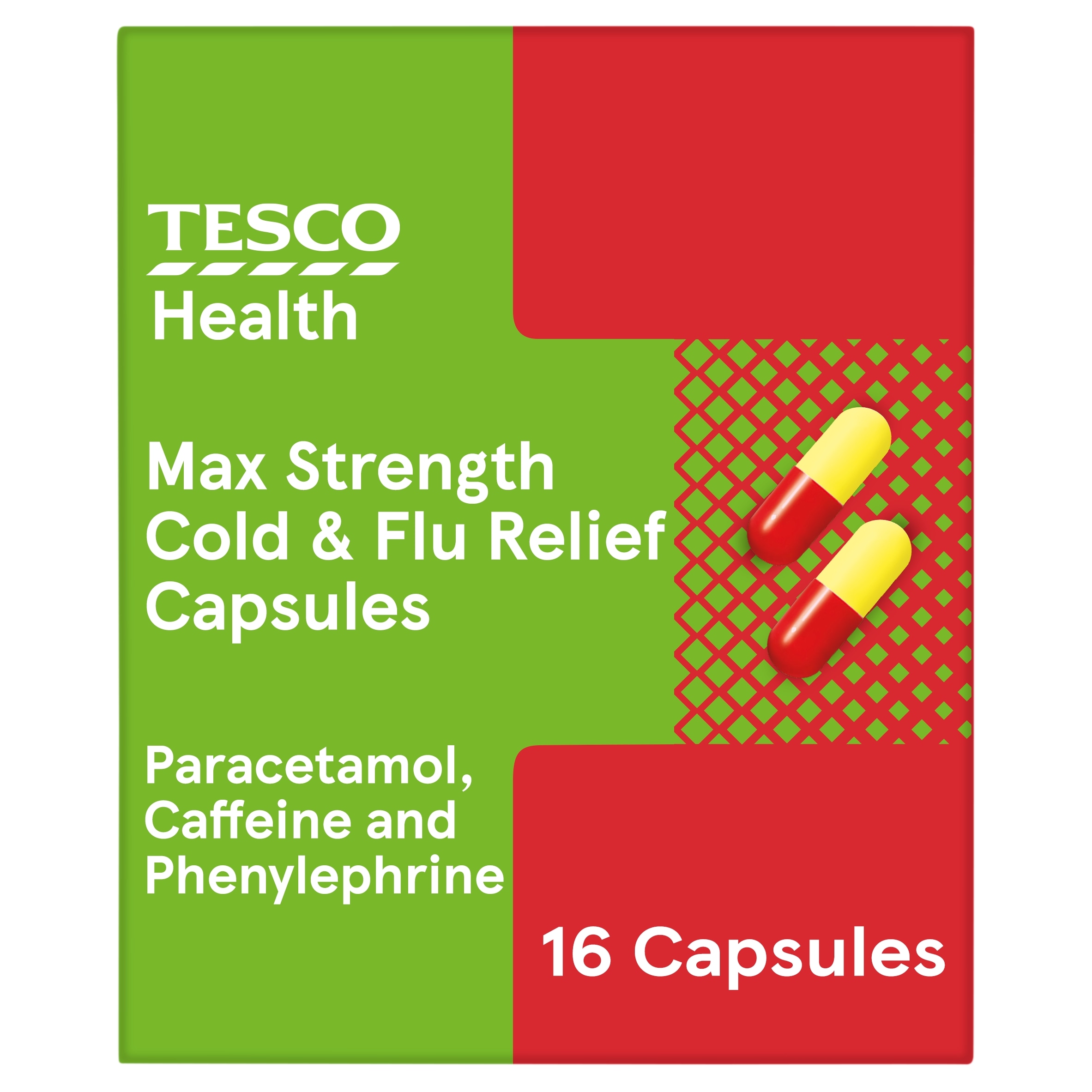 Tesco Maximum Strength Cold And Flu Caps 16