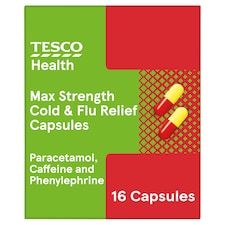Tesco Maximum Strength Cold And Flu Caps 16