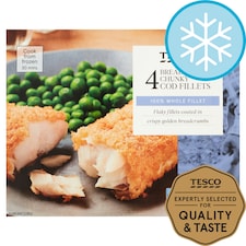 Tesco Breaded Chunky Cod Fillets 4 Pack 500g