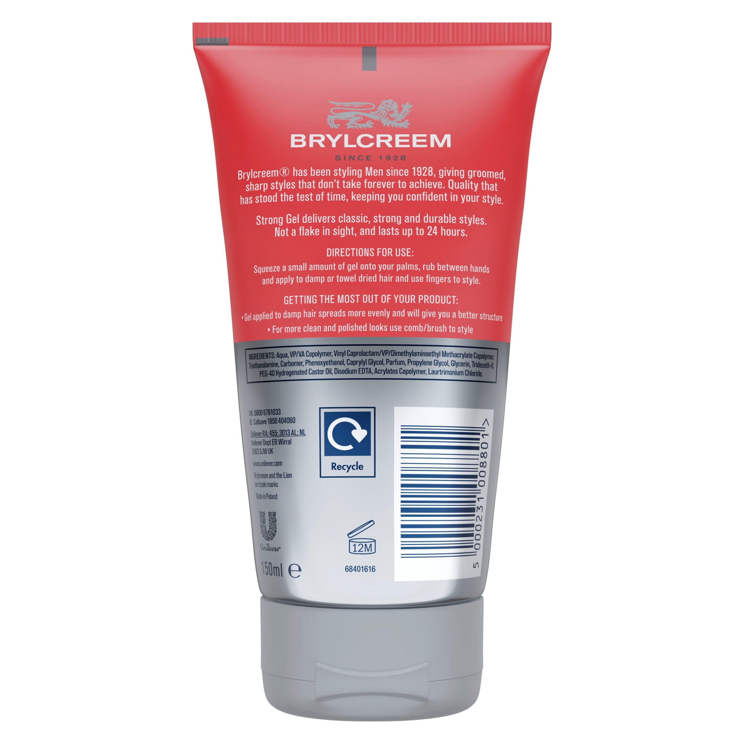 Brylcreem Strong 24 Hour Hold Gel 150Ml thumbnail 2