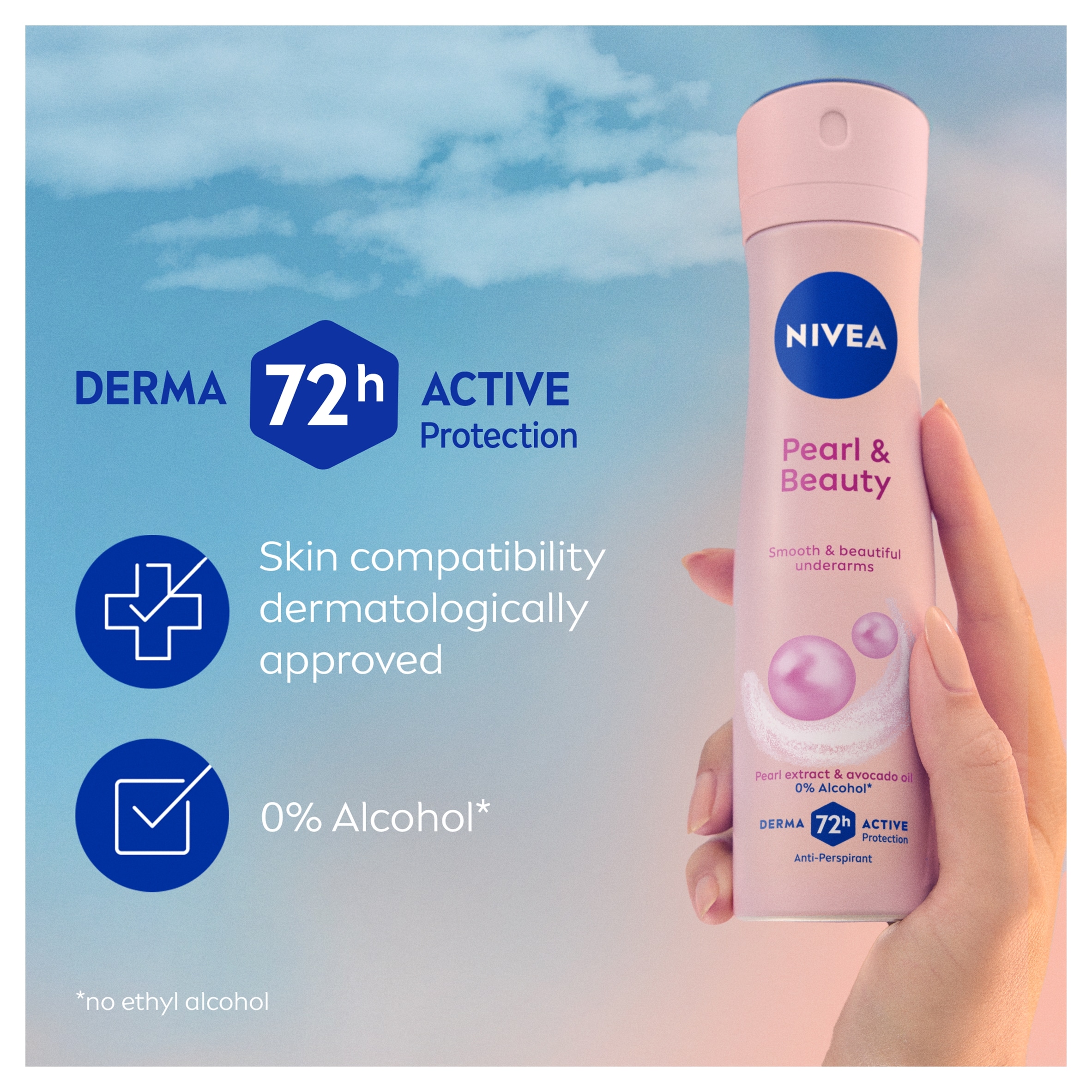 NIVEA Pearl & Beauty Antiperspirant Deodorant Spray 150ml thumbnail 2