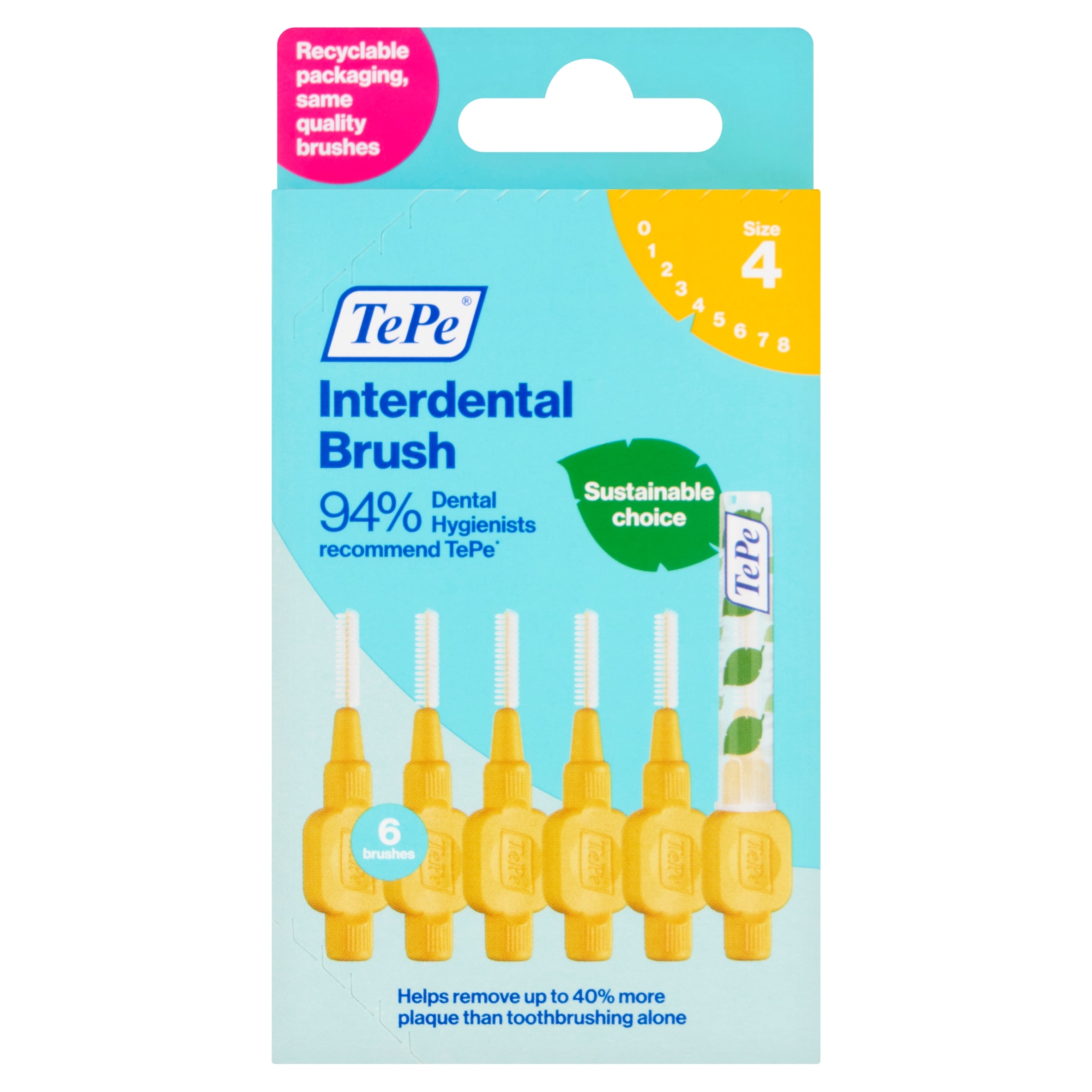 Tepe Interdental Brush Yellow 6 Pack 0.7Mm