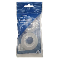 Tesco Clear Easy Tear Sticky Tape 18Mm X 30M 2 Pack