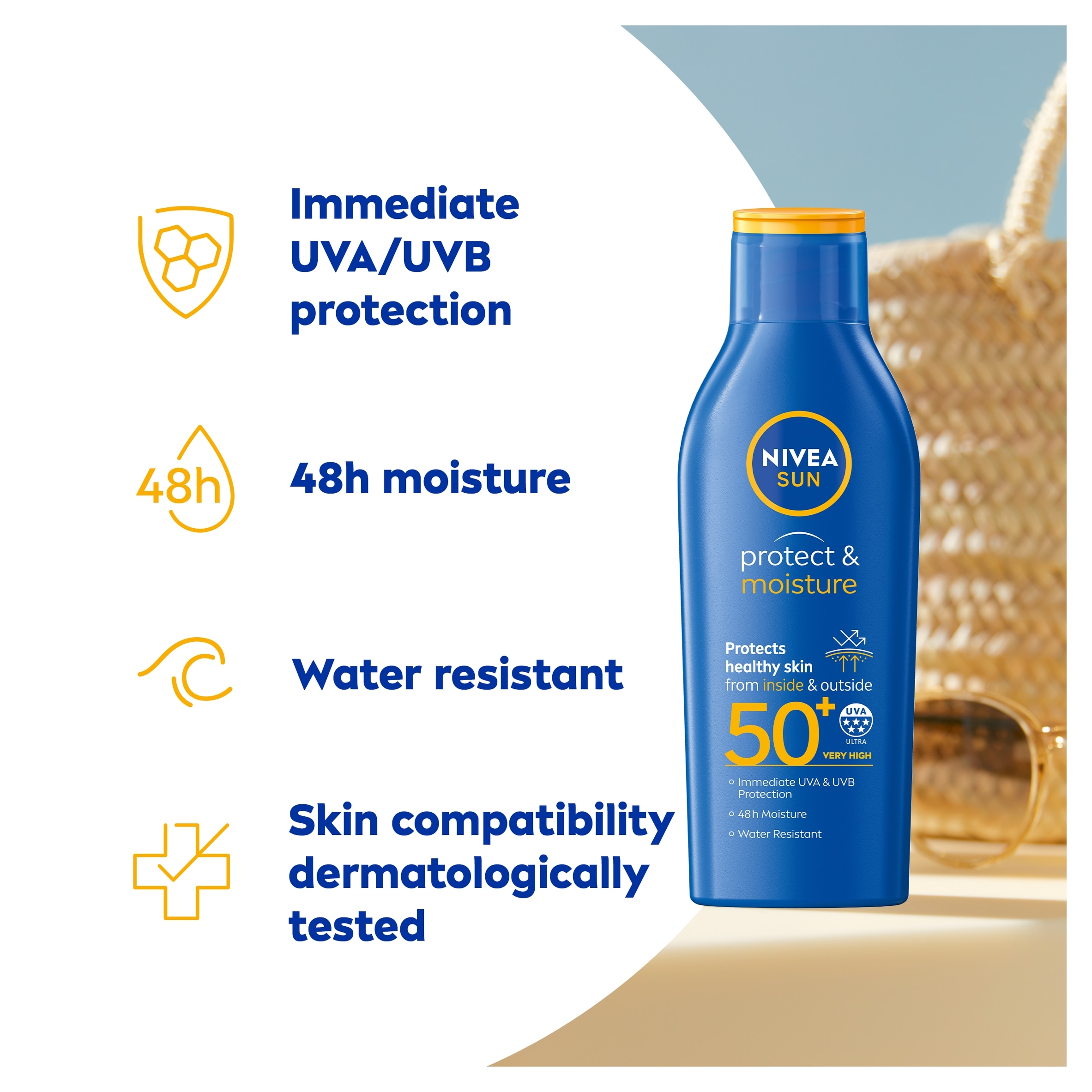 NIVEA SUN Protect & Moisture Sun Lotion SPF50+ 200ml thumbnail 2