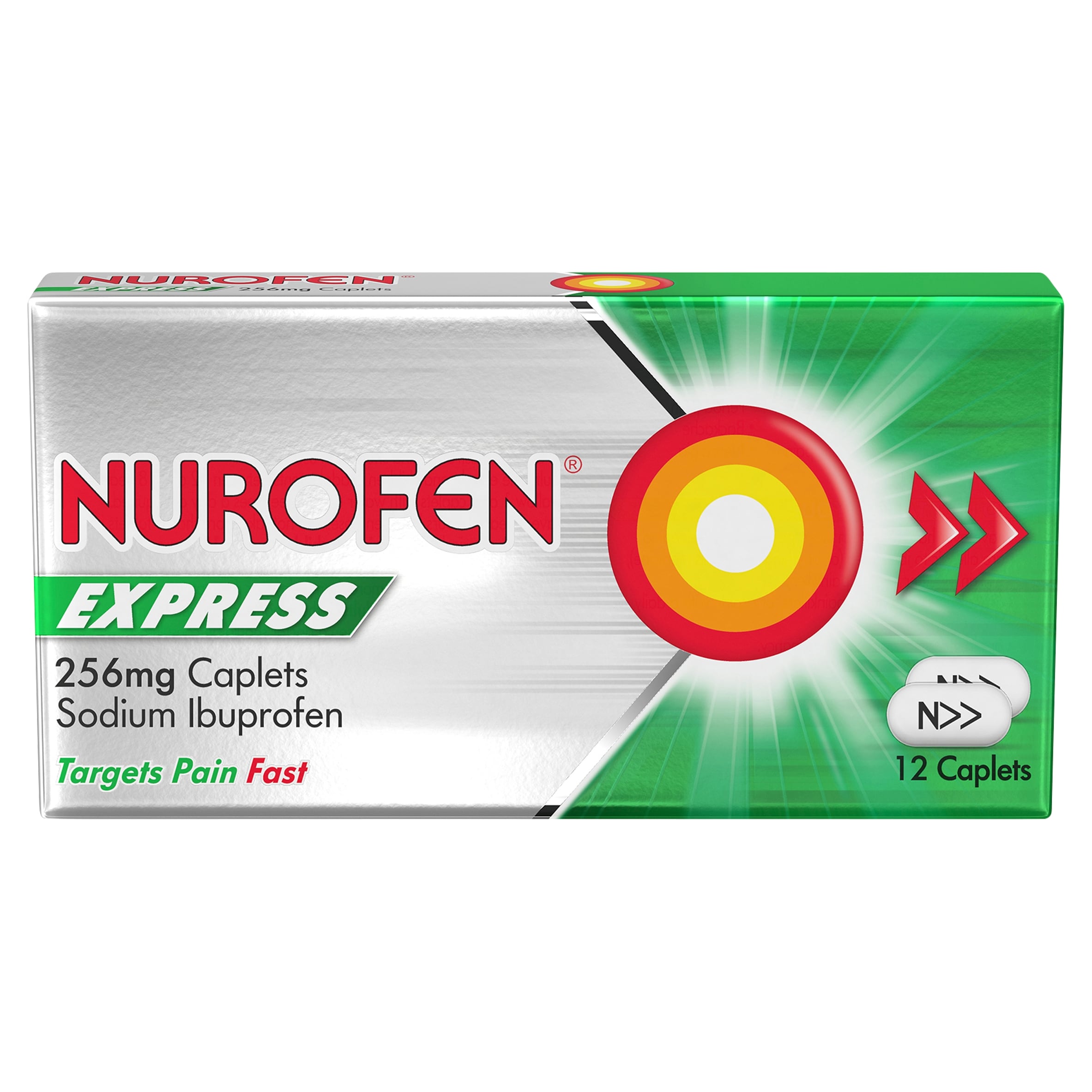 Nurofen Express Pain Relief Sodium Ibuprofen 256mg Caplets 12s