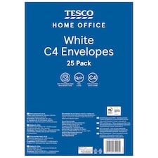 Tesco White C4 Envelopes 25Pk