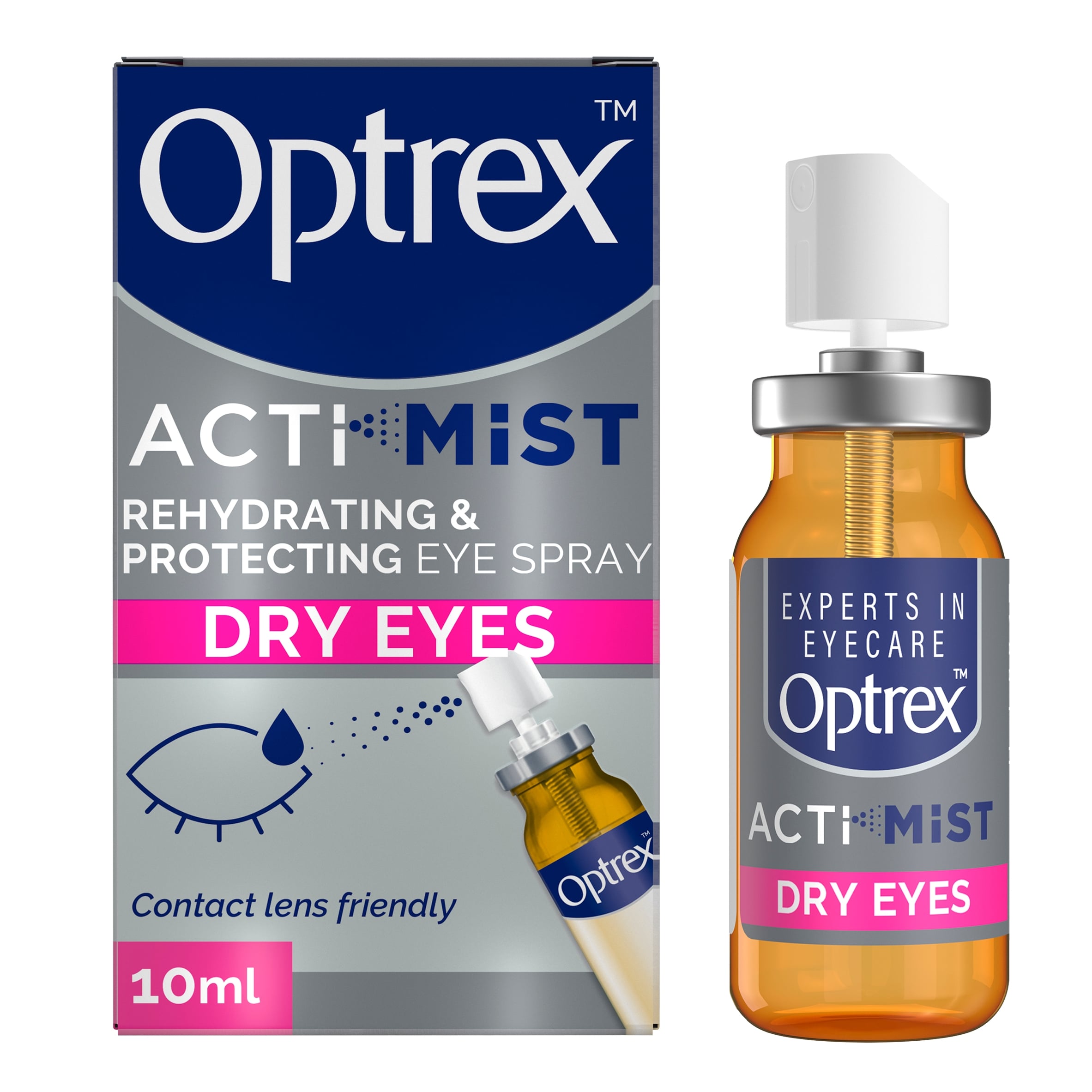 Optrex ActiMist Double Action Spray Dry Irritated Eyes 10ml  thumbnail 3