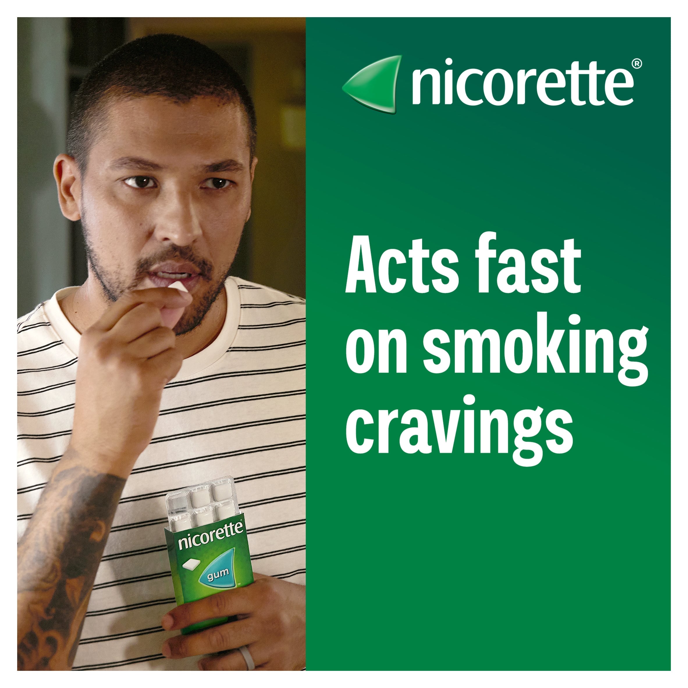 Nicorette Stop Smoking Aid 2mg Nicotine Gum - Fruitfusion 105s thumbnail 2