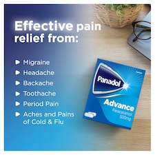Panadol Advance 500mg Pain Relief Paracetamol Tablets 16s thumbnail 4