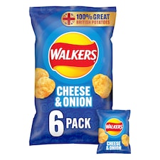 Walkers Cheese & Onion Multipack Crisps 6x25g