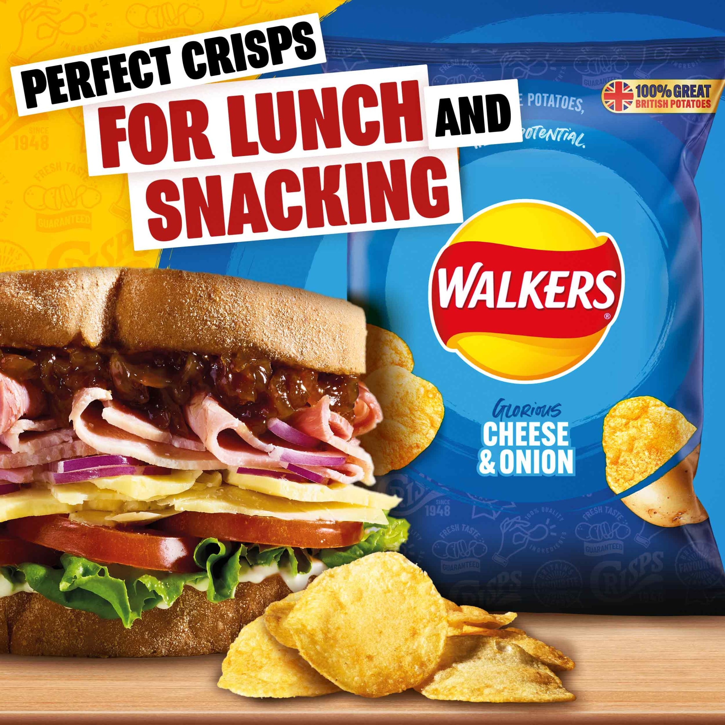Walkers Cheese & Onion Multipack Crisps 6x25g thumbnail 2