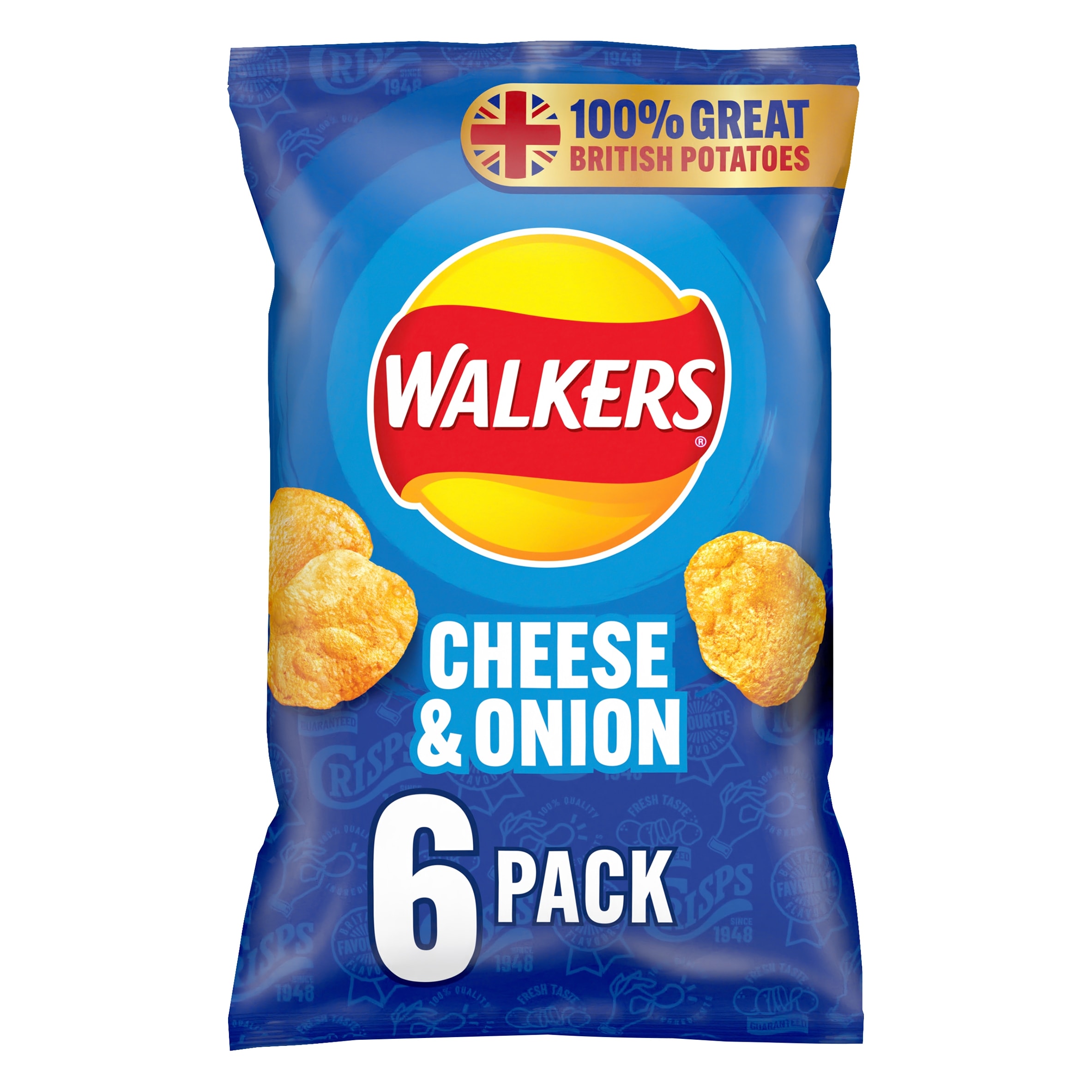 Walkers Cheese & Onion Multipack Crisps 6x25g thumbnail 4