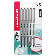 Uniball 157 Eye Rollerball Black Pens Stationery 5 Pack