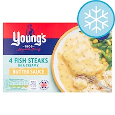 Youngs 4 Fish Steaks And Butter Sauce 560G