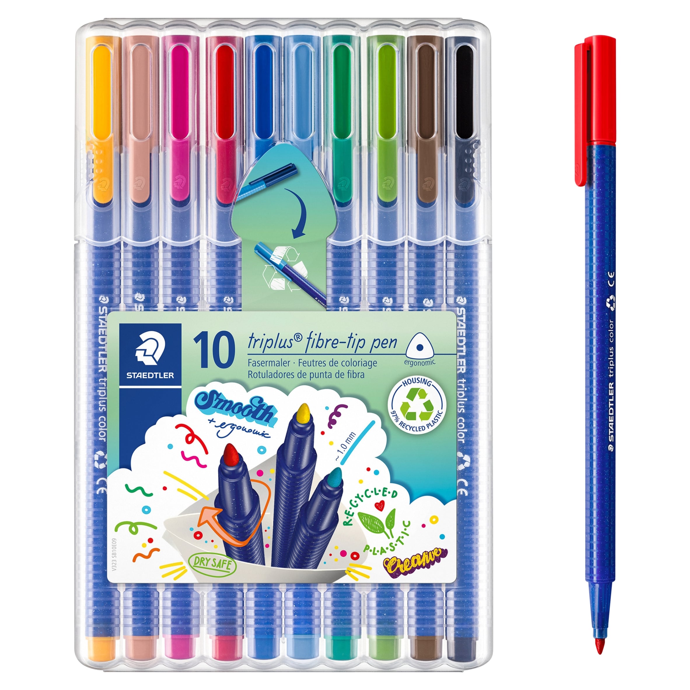 Staedtler Triplus Colour Fibre Tips 10 Pack
