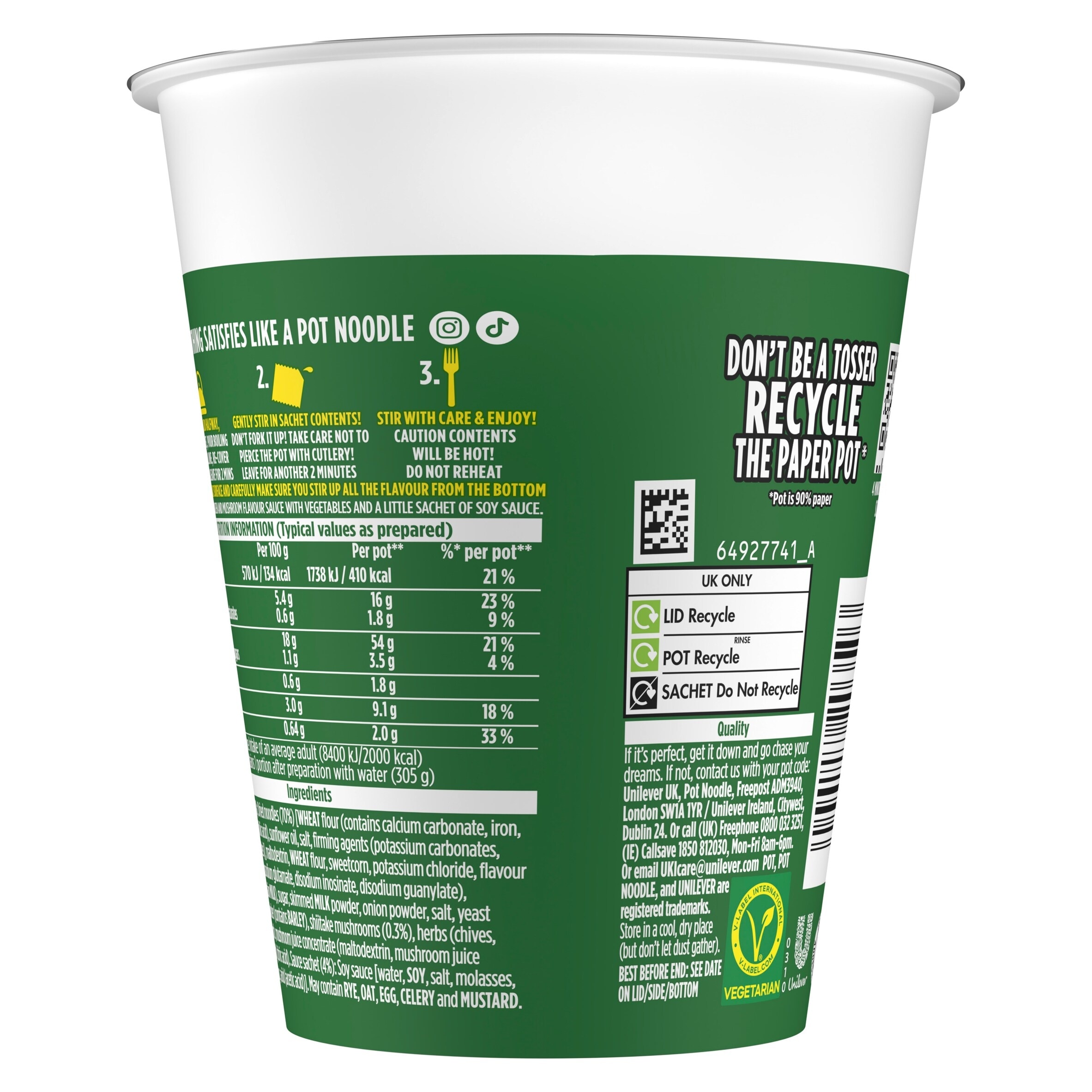 Pot Noodle Chicken & Mushroom Instant Noodles 90g thumbnail 2