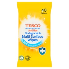 Tesco Citrus Antibacterial Wipes 40 Wipes
