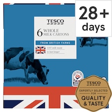 Tesco British Whole Uht Milk 6 X 1 Litre