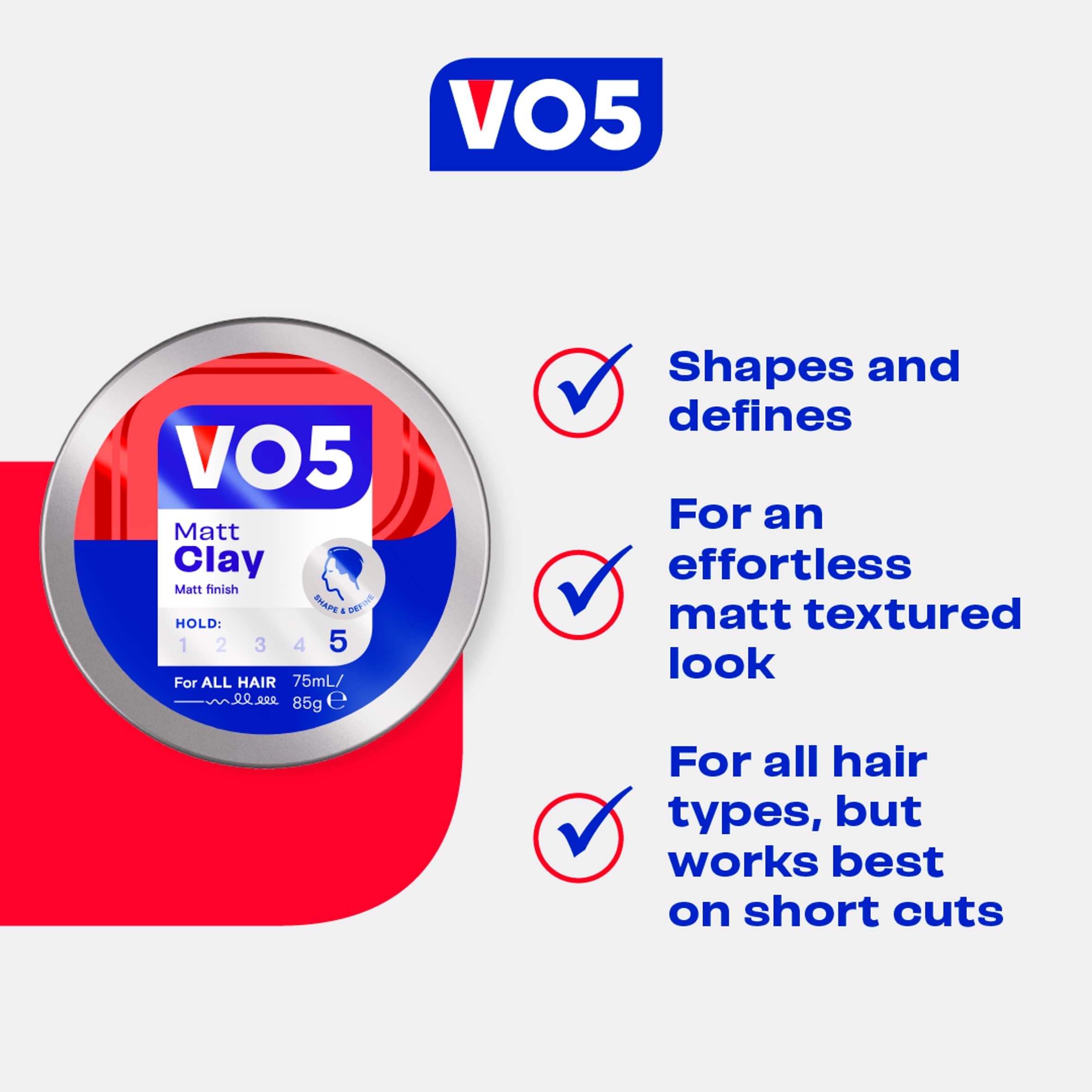 Vo5 Extreme Style Matte Clay 75Ml thumbnail 3