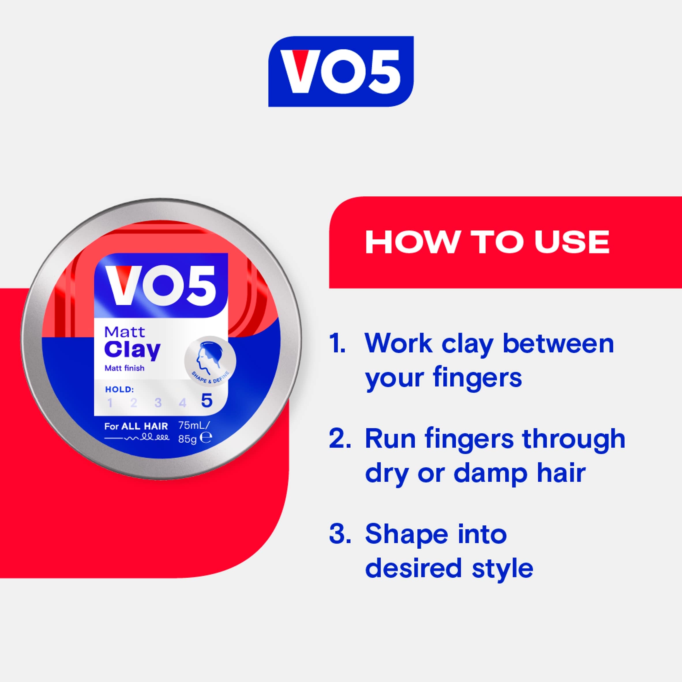 Vo5 Extreme Style Matte Clay 75Ml thumbnail 4