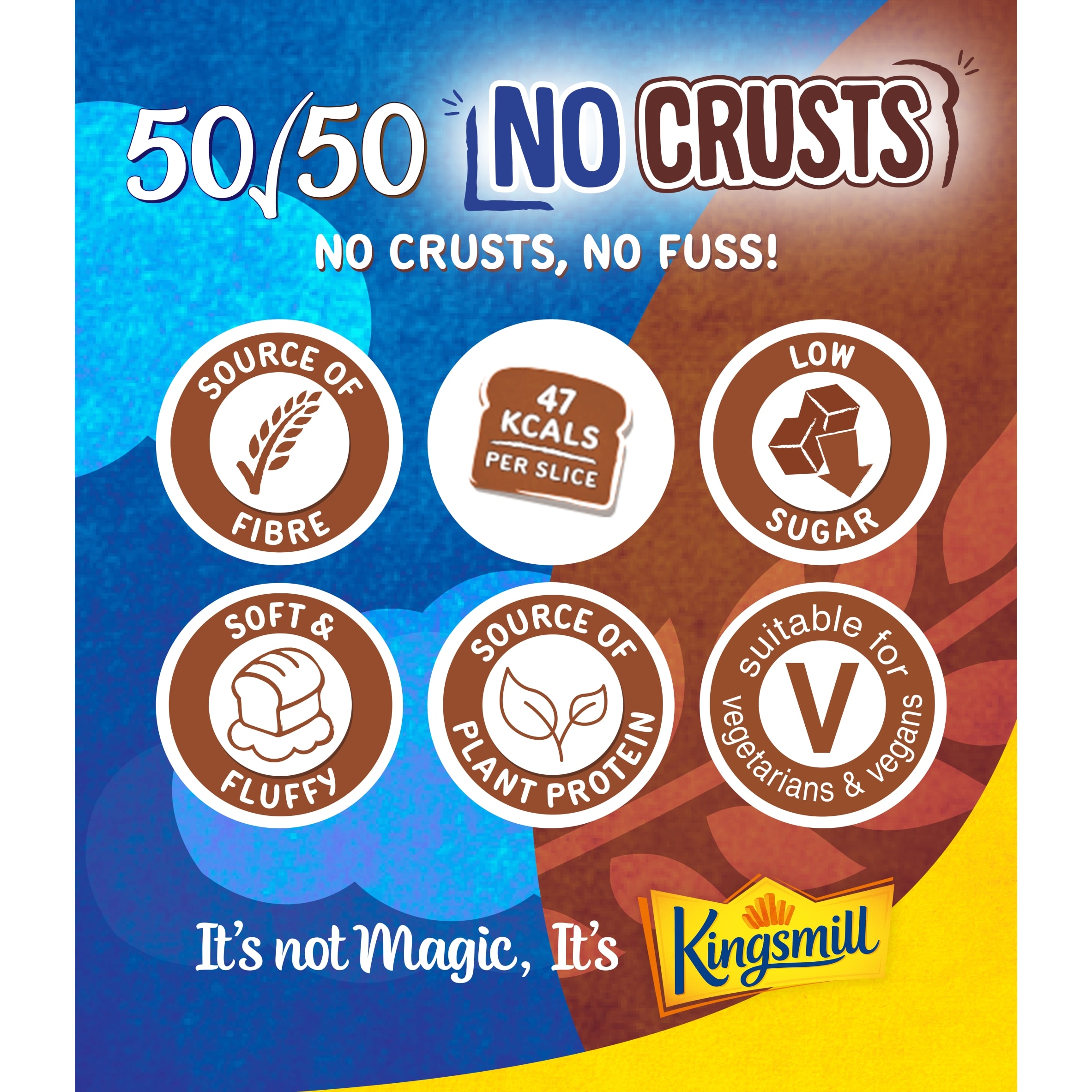Kingsmill 50/50 No Crusts Bread Loaf 400g thumbnail 2