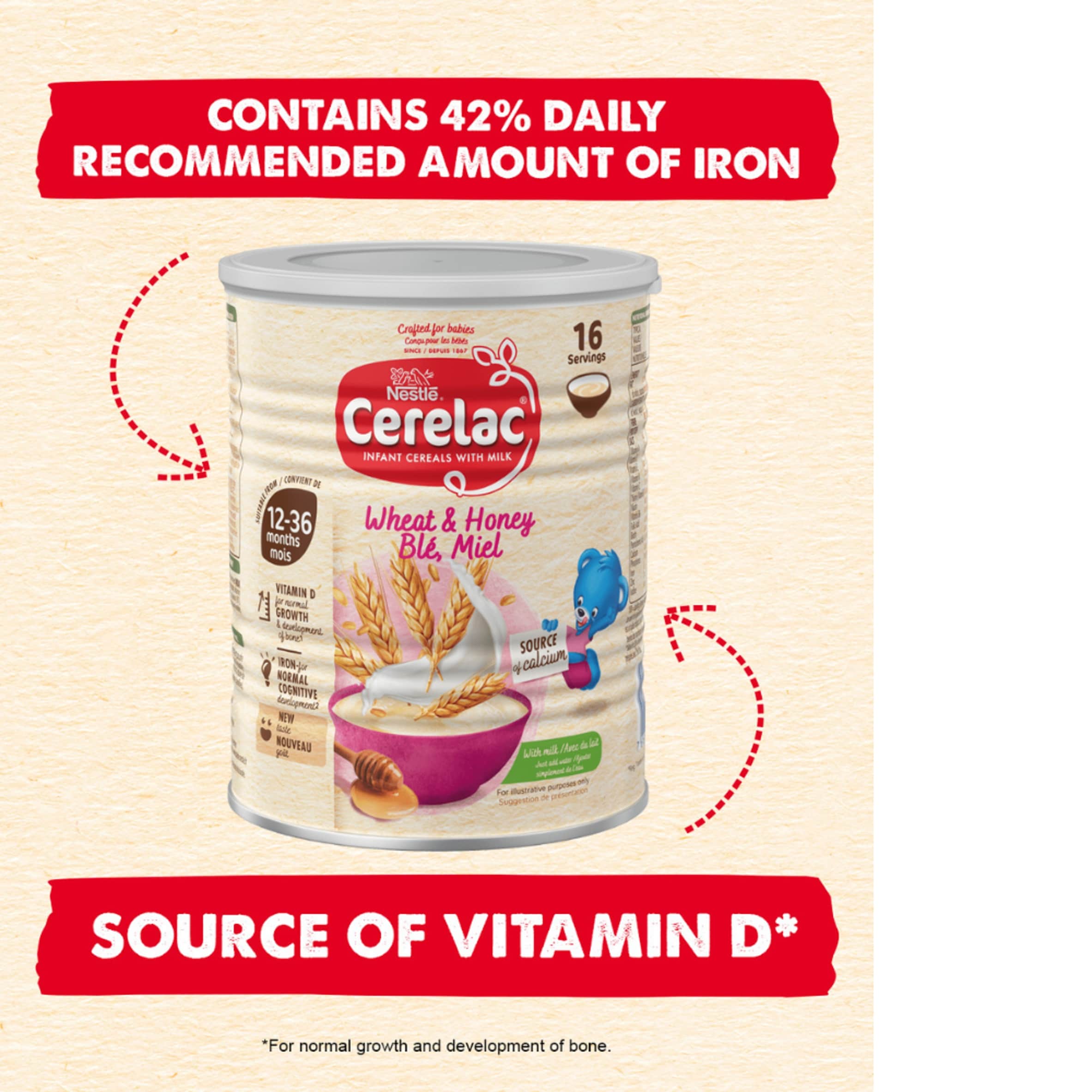 Cerelac Honey & Wheat Baby Food 12Mths 400G thumbnail 2