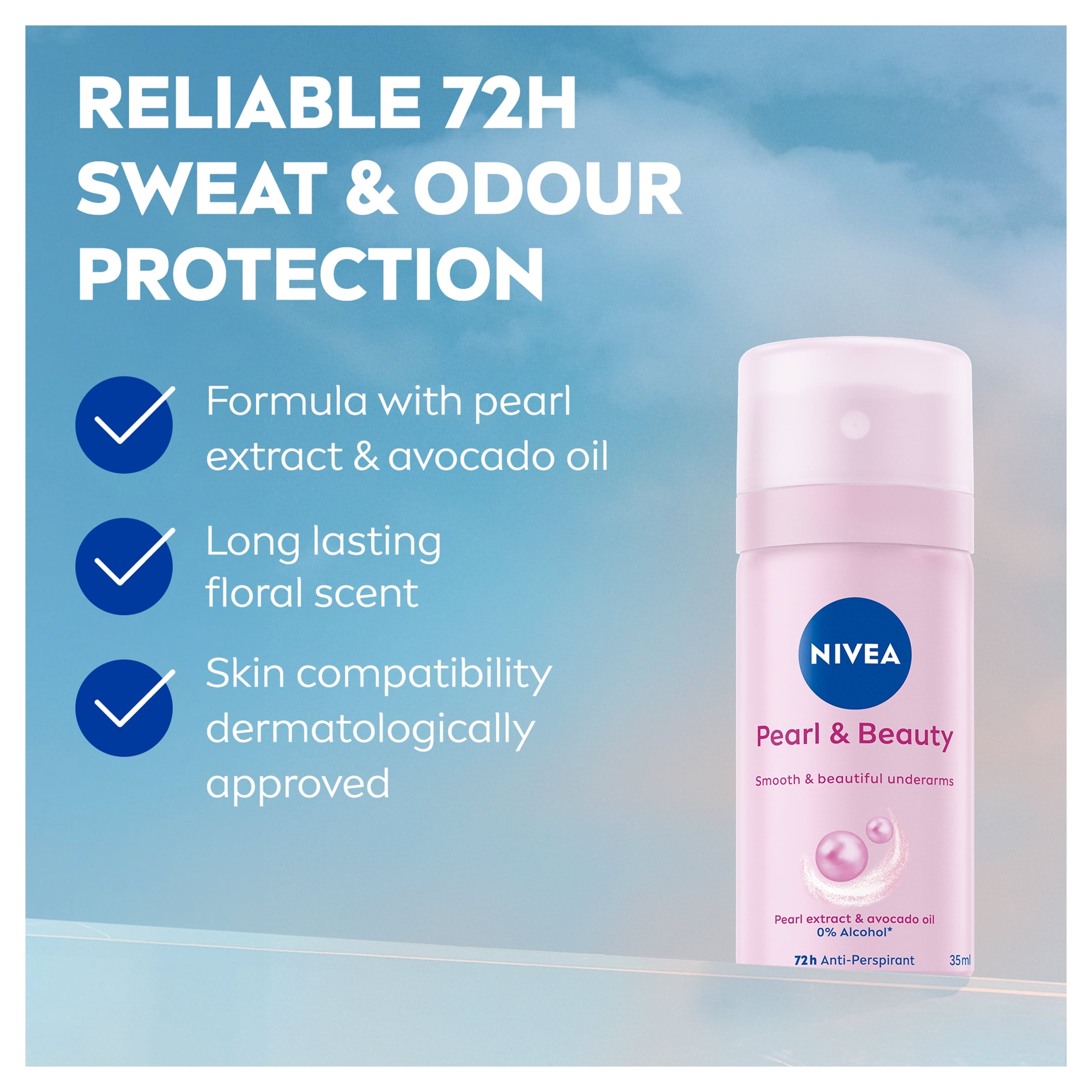 NIVEA Pearl & Beauty Anti-Perspirant Deodorant Spray 35ml thumbnail 2