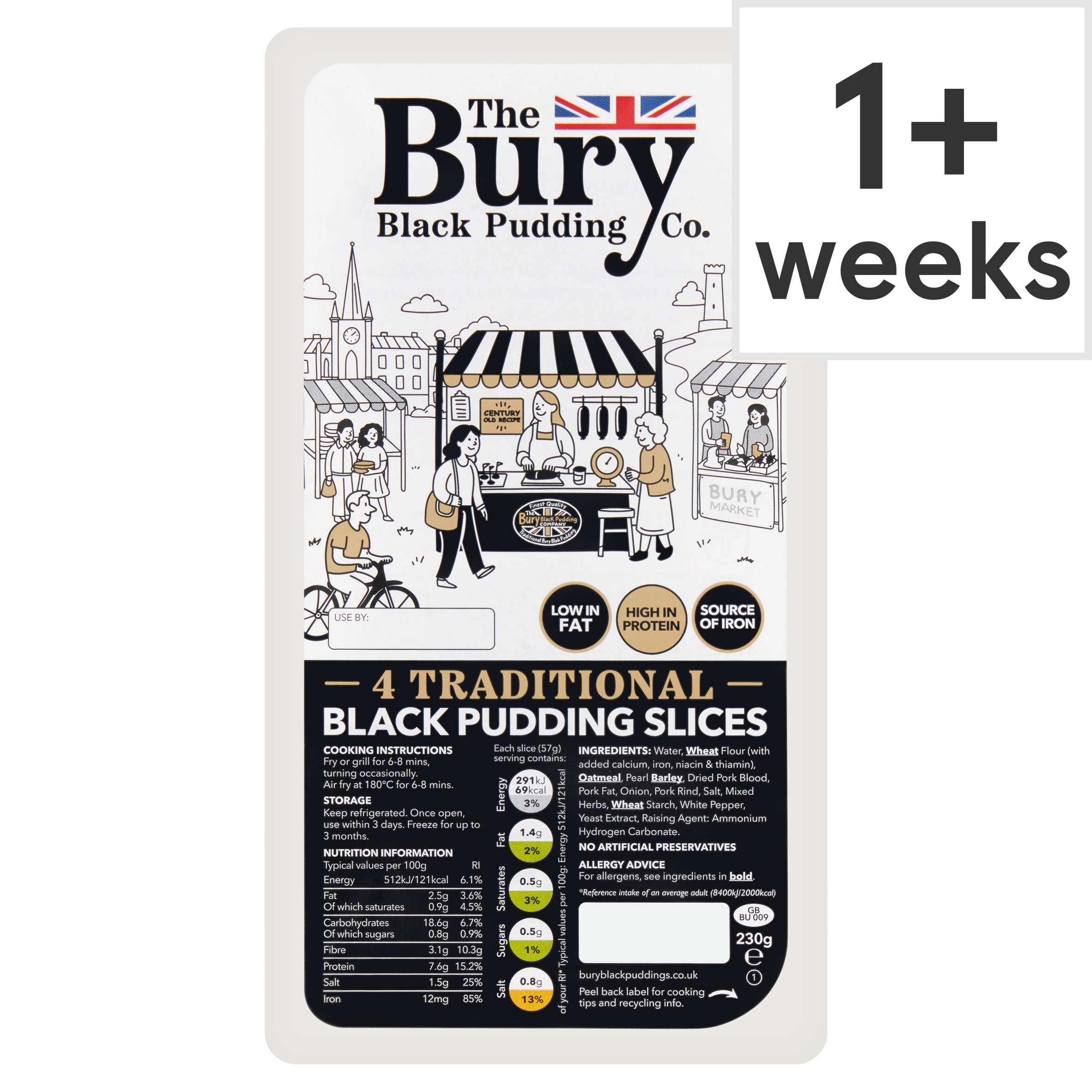 Bury Black Pudding 4 Slices 230G