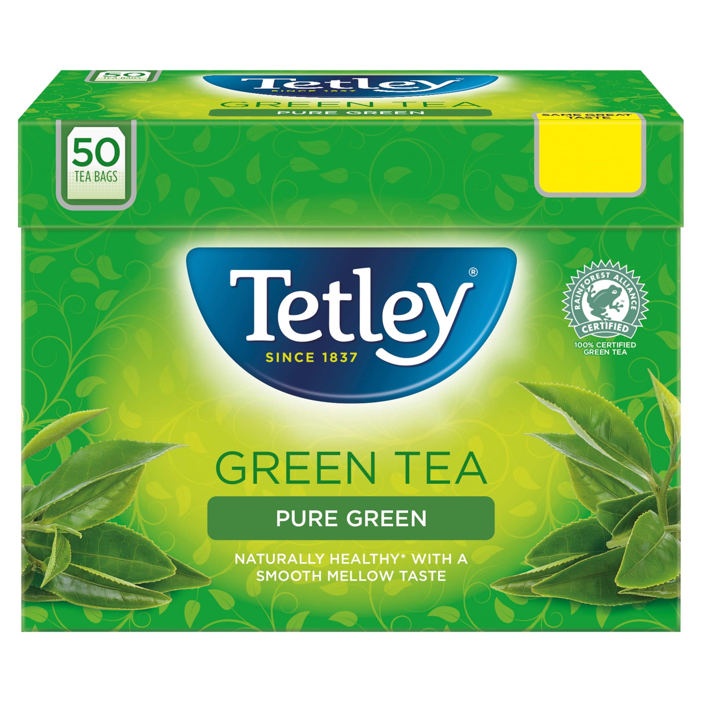 Tetley Pure Green Tea 50 Tea Bags 100g