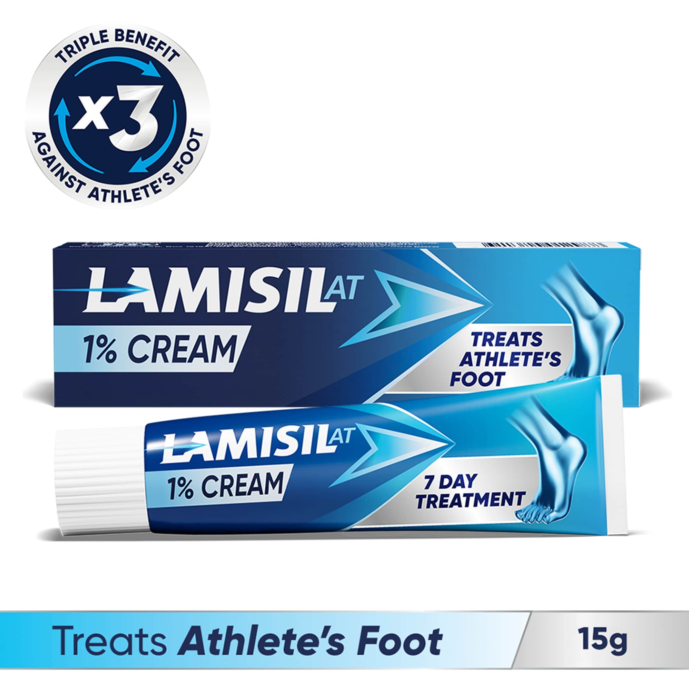 Lamisil At Athlete's Foot Antifungal Cream 1% 15g thumbnail 2