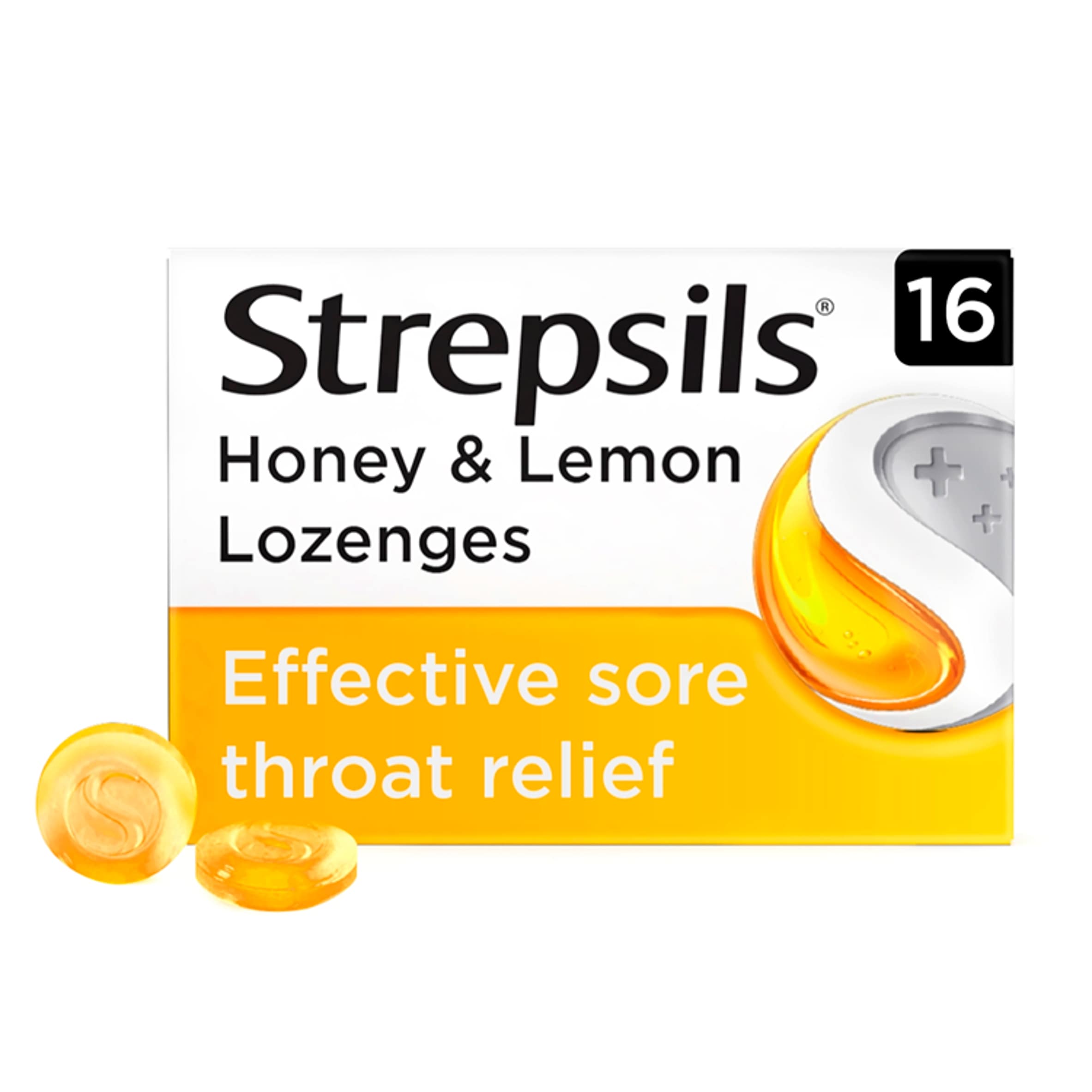 Strepsils Triple Action Honey & Lemon Throat Lozenges 16 Pack