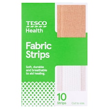 Tesco Health Fabric Dressing Strips 10s 10x6cm
