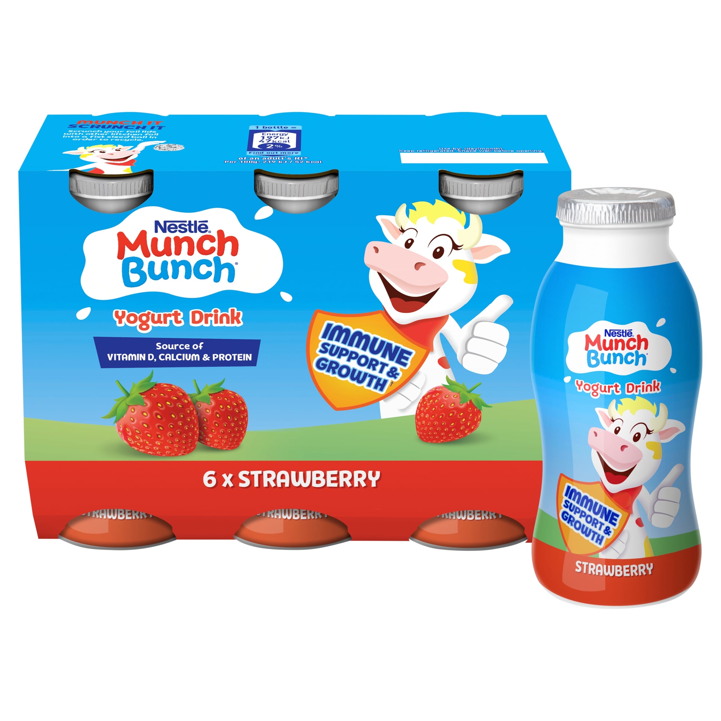 Munch Bunch Strawberry Lunchbox Kids Yoghurt Drink 6x90g thumbnail 2