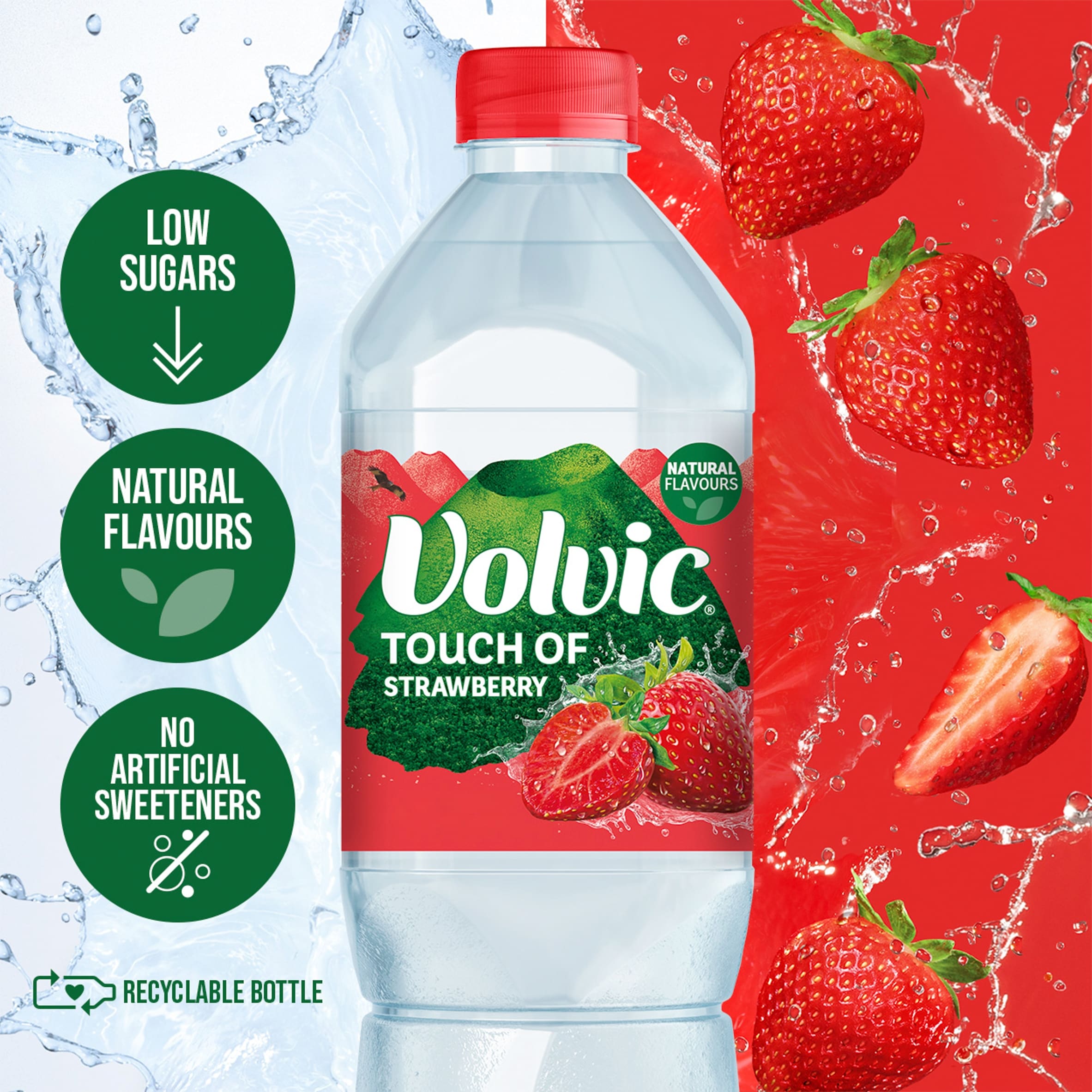 Volvic Touch of Fruit Strawberry Still Flavoured Water 1.5L thumbnail 2