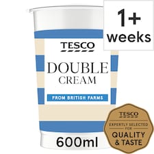 Tesco British Double Cream 600Ml