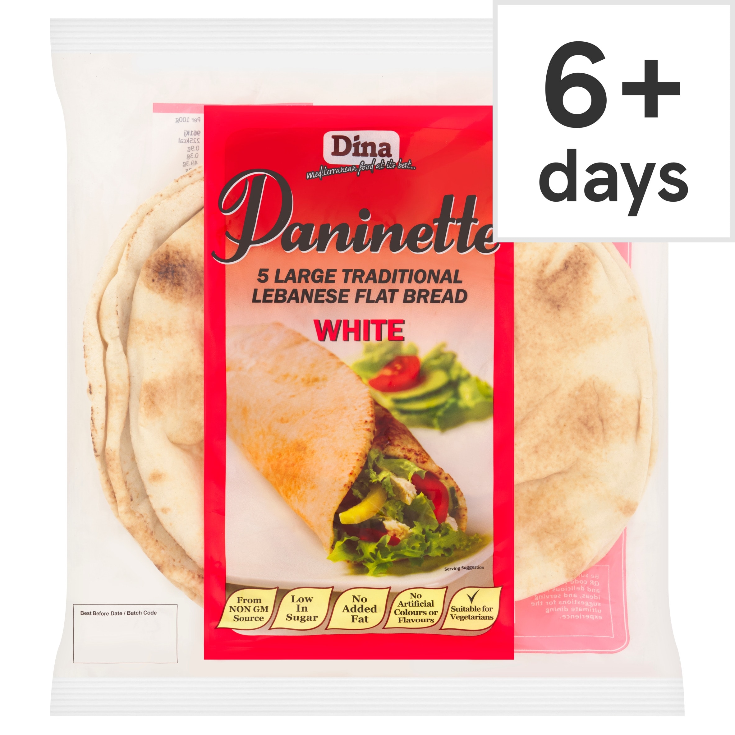 Dina Large White Bread Wraps