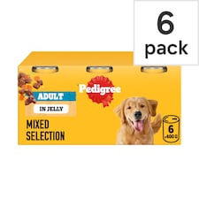 Pedigree Adult Wet Dog Food Tins Mixed in Jelly 6 x 400g