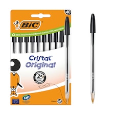 BIC Stationery Cristal Pens Black 10 Pack