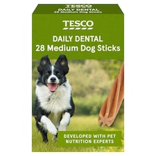 Tesco Daily Dental Medium Dog Sticks 28 Pack 720g