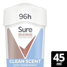 Sure Women Clean Scent 96h Maximum Protection Antiperspirant Deodorant Cream 45ml