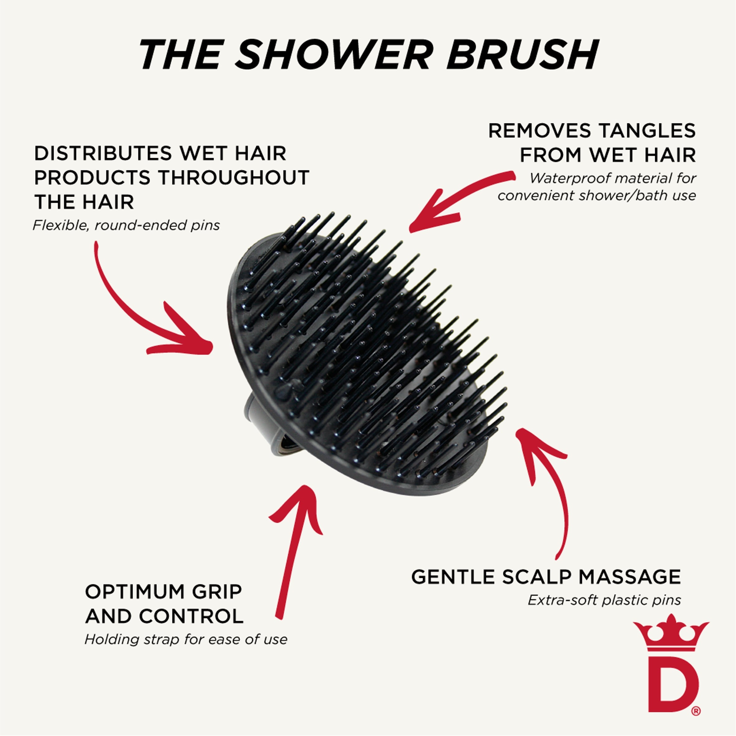 Denman Be-Bop Shampoo Massager D6 thumbnail 4